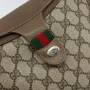 GUCCI GG Supreme Web Sherry Line Bag PVC Beige Gold 10 02 056 Auth 153349-17