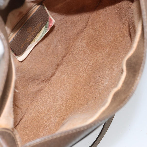 GUCCI GG Supreme Web Sherry Line Bag PVC Beige Gold 10 02 056 Auth 153349