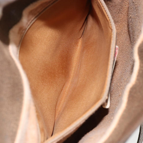 GUCCI GG Supreme Web Sherry Line Bag PVC Beige Gold 10 02 056 Auth 153349