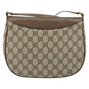 GUCCI GG Supreme Web Sherry Line Bag PVC Beige Gold 10 02 056 Auth 153349-2