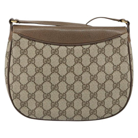 GUCCI GG Supreme Web Sherry Line Bag PVC Beige Gold 10 02 056 Auth 153349 - 0