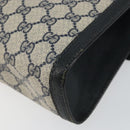 GUCCI GG Supreme Sherry Line Clutch Bag PVC Navy Red 84 01 007 Auth 153350-15