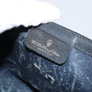 GUCCI GG Supreme Sherry Line Clutch Bag PVC Navy Red 84 01 007 Auth 153350-10