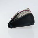 GUCCI GG Supreme Sherry Line Clutch Bag PVC Navy Red 84 01 007 Auth 153350-4