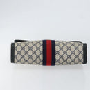 GUCCI GG Supreme Sherry Line Clutch Bag PVC Navy Red 84 01 007 Auth 153350-6