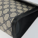 GUCCI GG Supreme Sherry Line Clutch Bag PVC Navy Red 84 01 007 Auth 153350-7