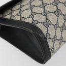 GUCCI GG Supreme Sherry Line Clutch Bag PVC Navy Red 84 01 007 Auth 153350-14