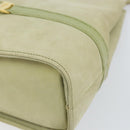 Salvatore Ferragamo Vala Shoulder Bag Suede Gold Light green Auth 153351-9