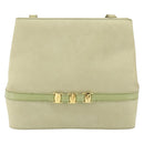 Salvatore Ferragamo Vala Shoulder Bag Suede Gold Light green Auth 153351-13