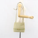 Salvatore Ferragamo Vala Shoulder Bag Suede Gold Light green Auth 153351-21