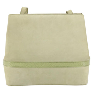 Salvatore Ferragamo Vala Shoulder Bag Suede Gold Light green Auth 153351 - 0