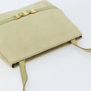 Salvatore Ferragamo Vala Shoulder Bag Suede Gold Light green Auth 153351-6