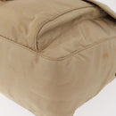 PRADA Shoulder Bag Nylon Beige Silver Auth 153352-17