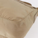 PRADA Shoulder Bag Nylon Beige Silver Auth 153352-19