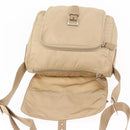 PRADA Shoulder Bag Nylon Beige Silver Auth 153352-22