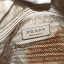 PRADA Shoulder Bag Nylon Beige Silver Auth 153352-24