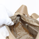 PRADA Shoulder Bag Nylon Beige Silver Auth 153352-26