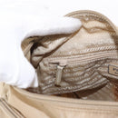 PRADA Shoulder Bag Nylon Beige Silver Auth 153352-27