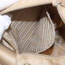 PRADA Shoulder Bag Nylon Beige Silver Auth 153352-28