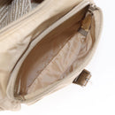 PRADA Shoulder Bag Nylon Beige Silver Auth 153352-29