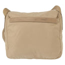 PRADA Shoulder Bag Nylon Beige Silver Auth 153352-2