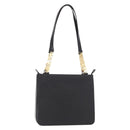 BALLY Quilted Shoulder Bag Leather Black Gold Auth 153353-1