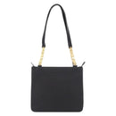 BALLY Quilted Shoulder Bag Leather Black Gold Auth 153353-13