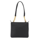 BALLY Quilted Shoulder Bag Leather Black Gold Auth 153353-2