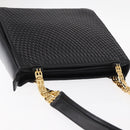 BALLY Quilted Shoulder Bag Leather Black Gold Auth 153353-6