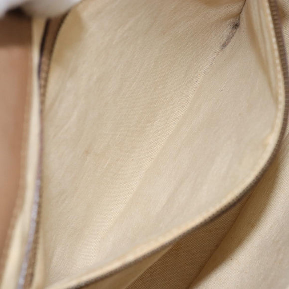 GUCCI Bamboo Hand Bag Canvas Ivory Gold 109138 Auth 153356