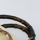 GUCCI Bamboo Hand Bag Canvas Ivory Gold 109138 Auth 153356-8