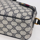 GUCCI GG Supreme Sherry Line Shoulder Bag PVC Navy Gold 904 02 049 Auth 153358-10