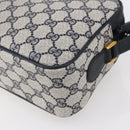 GUCCI GG Supreme Sherry Line Shoulder Bag PVC Navy Gold 904 02 049 Auth 153358-12