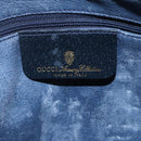 GUCCI GG Supreme Sherry Line Shoulder Bag PVC Navy Gold 904 02 049 Auth 153358-15