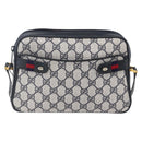 GUCCI GG Supreme Sherry Line Shoulder Bag PVC Navy Gold 904 02 049 Auth 153358-2