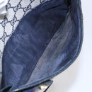 GUCCI GG Supreme Sherry Line Shoulder Bag PVC Navy Gold 904 02 049 Auth 153358-22