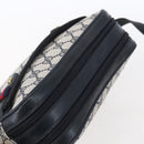 GUCCI GG Supreme Sherry Line Shoulder Bag PVC Navy Gold 904 02 049 Auth 153358-6