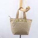 GUCCI GG Canvas Sherry Line Tote Bag Beige Pink 131231 Auth 153359-23