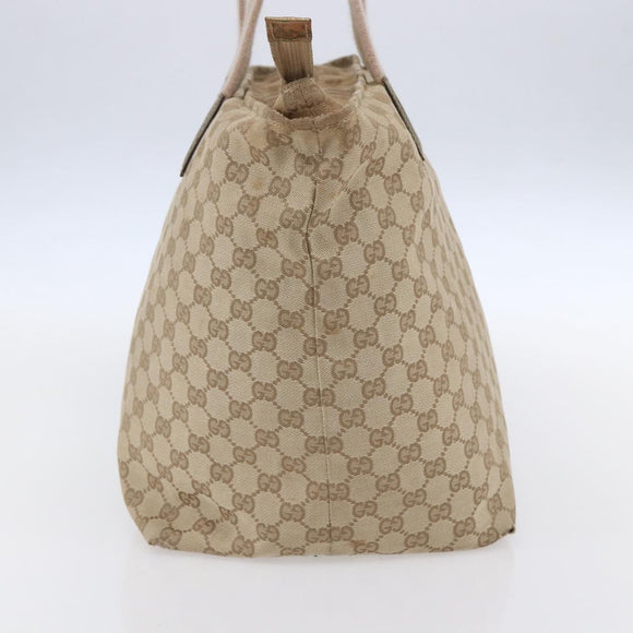 GUCCI GG Canvas Sherry Line Tote Bag Beige Pink 131231 Auth 153359