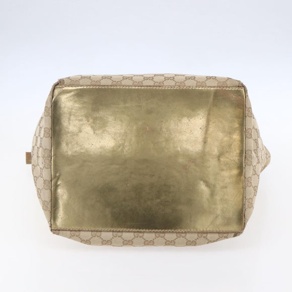 GUCCI GG Canvas Sherry Line Tote Bag Beige Pink 131231 Auth 153359