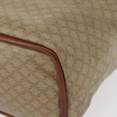 CELINE Macadam Canvas Circle Hand Bag PVC Beige Gold Auth 153361-14