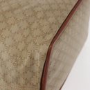 CELINE Macadam Canvas Circle Hand Bag PVC Beige Gold Auth 153361-15