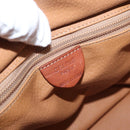 CELINE Macadam Canvas Circle Hand Bag PVC Beige Gold Auth 153361-18