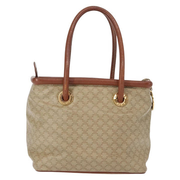 CELINE Macadam Canvas Circle Hand Bag PVC Beige Gold Auth 153361 - 0