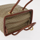 CELINE Macadam Canvas Circle Hand Bag PVC Beige Gold Auth 153361-6