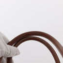 CELINE Macadam Canvas Circle Hand Bag PVC Beige Gold Auth 153361-8