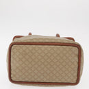 CELINE Macadam Canvas Circle Hand Bag PVC Beige Gold Auth 153361-5
