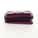 Salvatore Ferragamo Chain Gancini Shoulder Bag Leather Purple Gold Auth 153364V-5