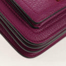 Salvatore Ferragamo Chain Gancini Shoulder Bag Leather Purple Gold Auth 153364V-15