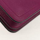 Salvatore Ferragamo Chain Gancini Shoulder Bag Leather Purple Gold Auth 153364V-17